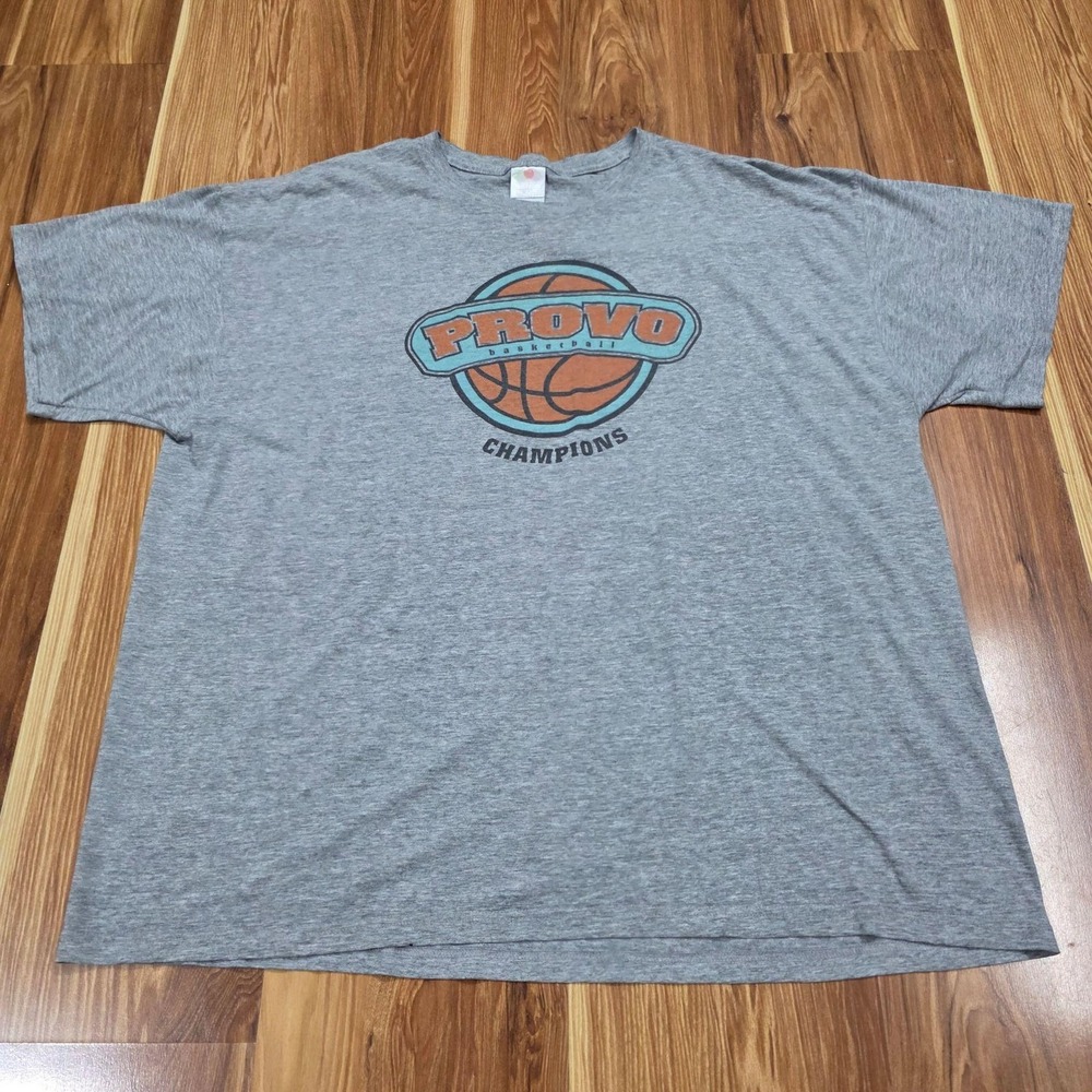 Vintage Provo Basketball Champions Shirt Mens 2XL Gray Fruit Of The Loom 2004